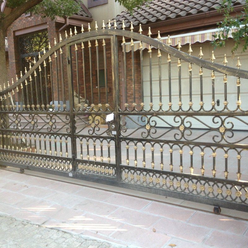 厂家生产 电动铁艺门 铁艺移门 庭院铁艺大门 小区欧式铁艺门定做