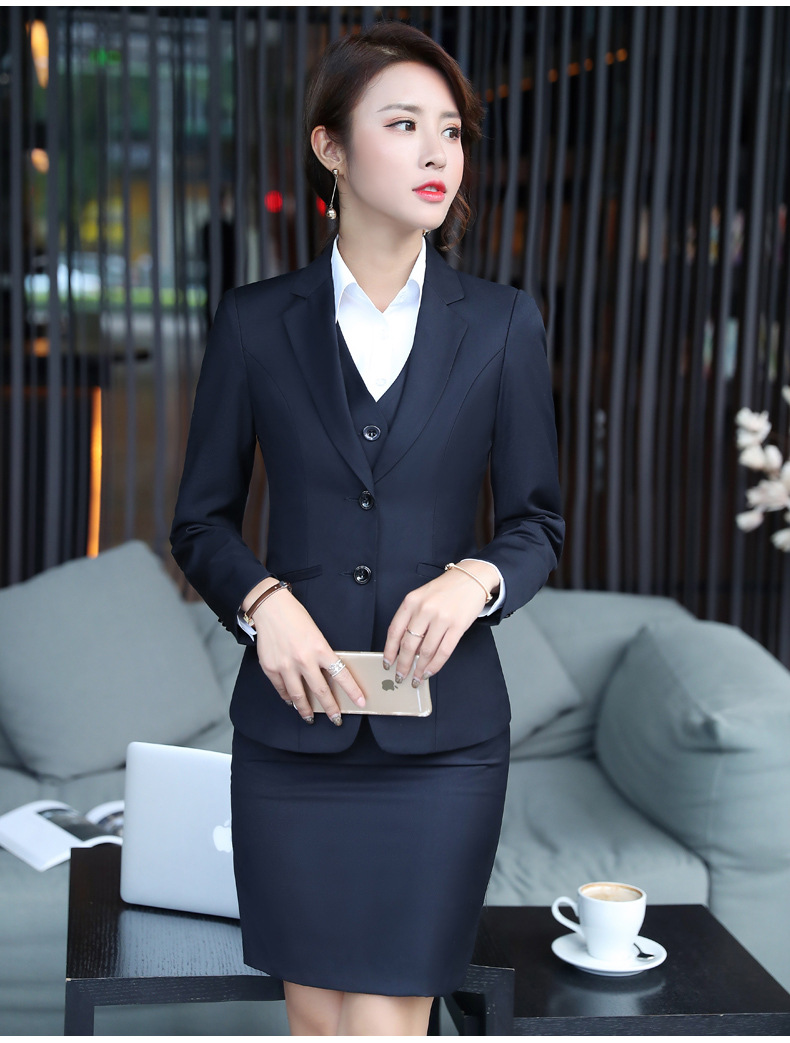 新款春秋时尚修身西装套装女士西服工装正装工作服