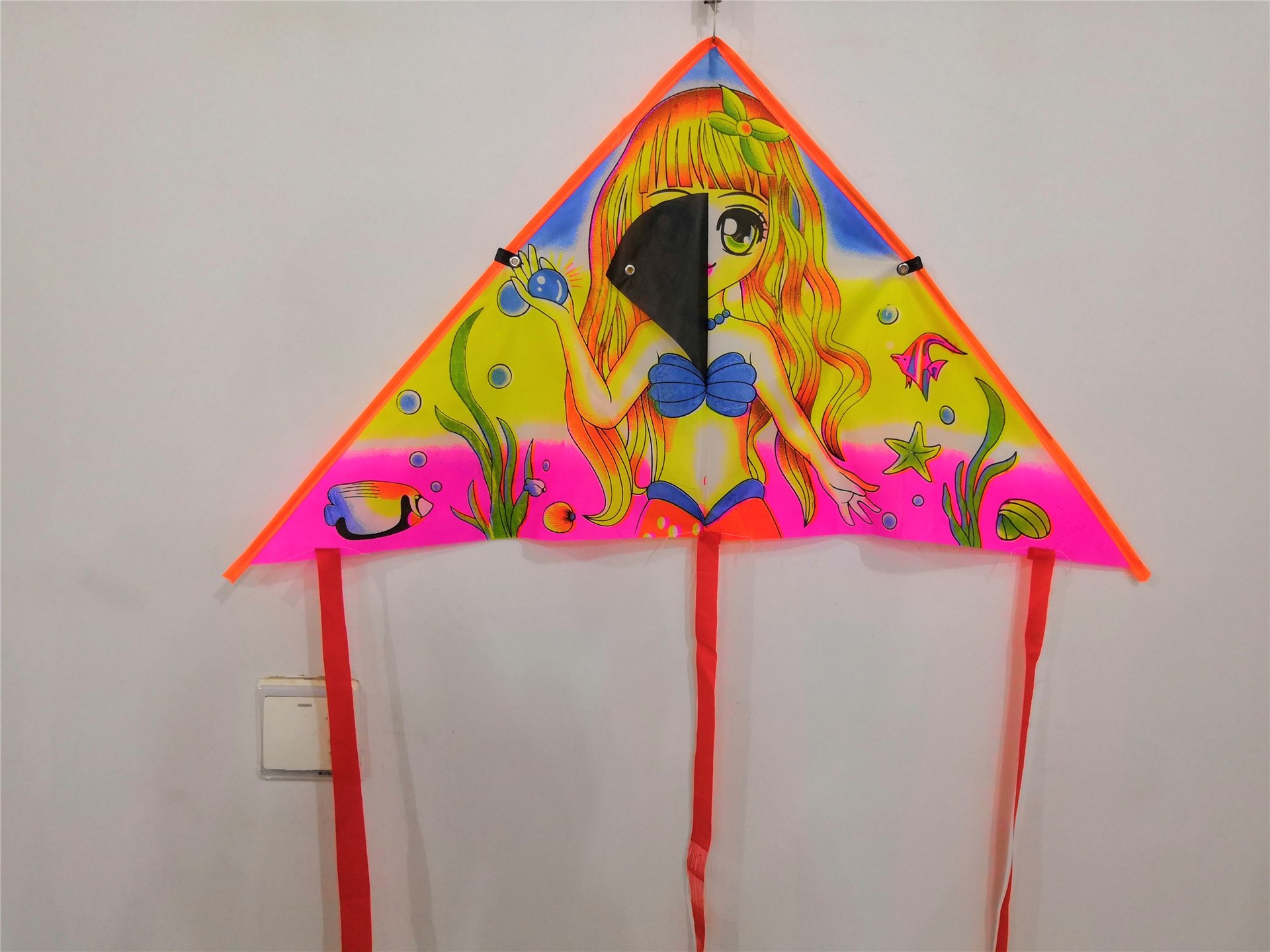 80cm三角风筝 潍坊风筝儿童新款卡通小风筝 微风易飞厂家风筝批发