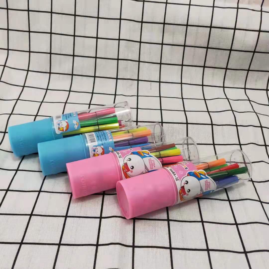 童欣1668a12色可水洗水彩笔12色盒装学生水彩笔套装