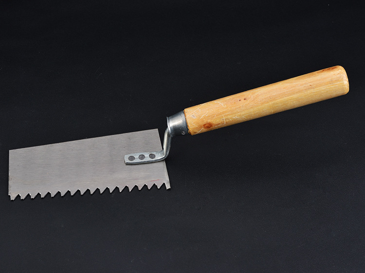 华光牌17公分木柄梯形带齿瓷砖铲 小泥抹 建筑工具