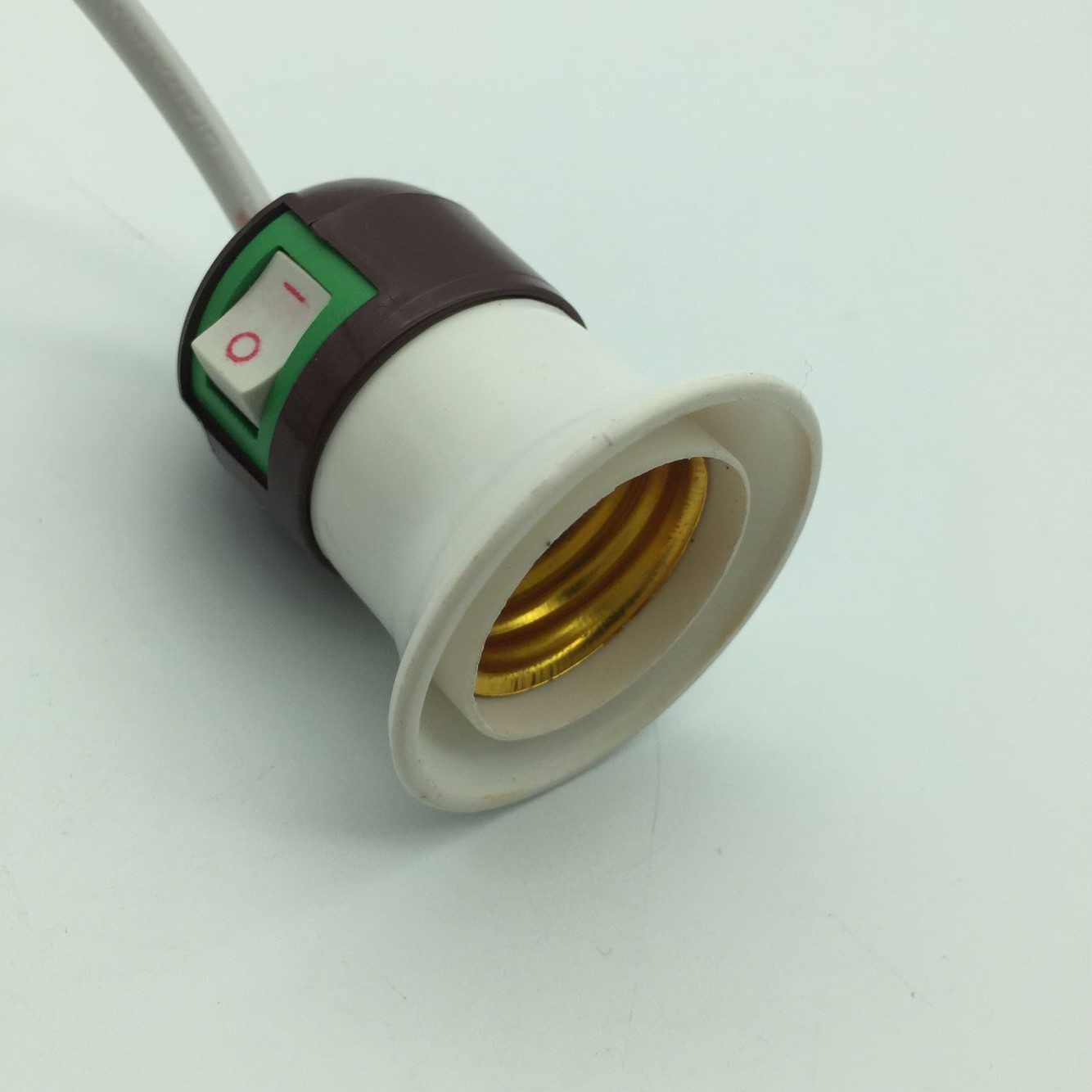 悬吊式带线灯头e27螺口带开关灯座6米双色螺口烟斗灯头插线昭盛