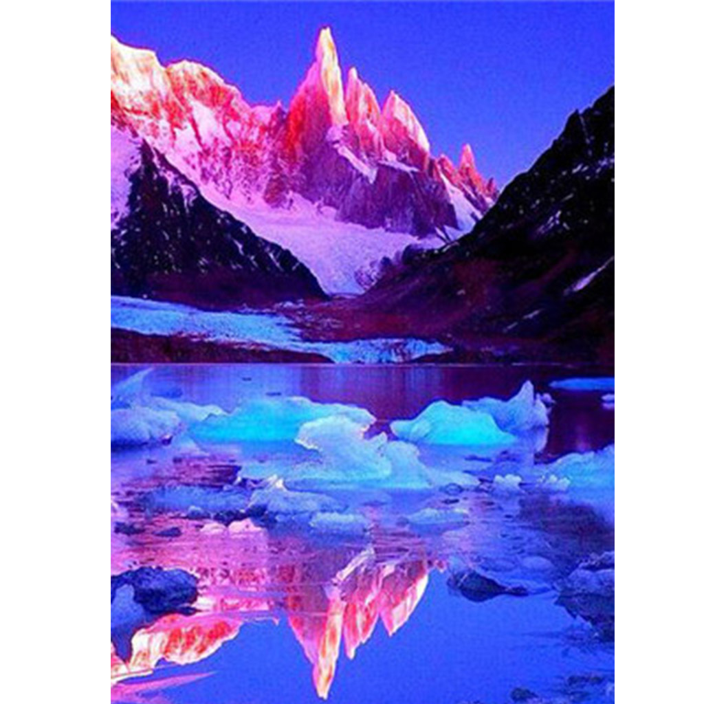 新款diy钻石画 风景系列冰火两重天装饰画满钻 速卖通亚马逊批发