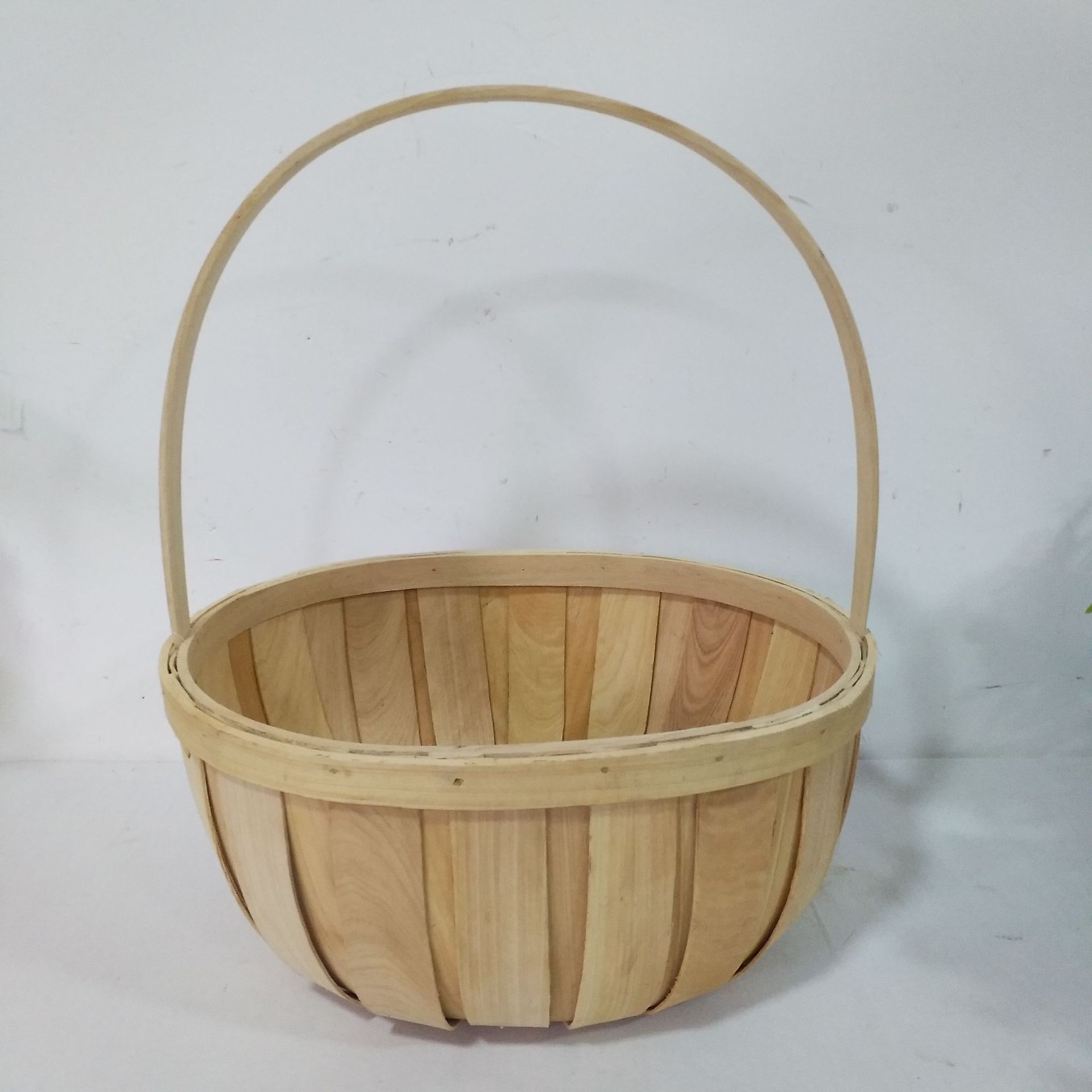 手工编织手提木片礼品包装篮野餐果蔬菜篮子家居储物筐子