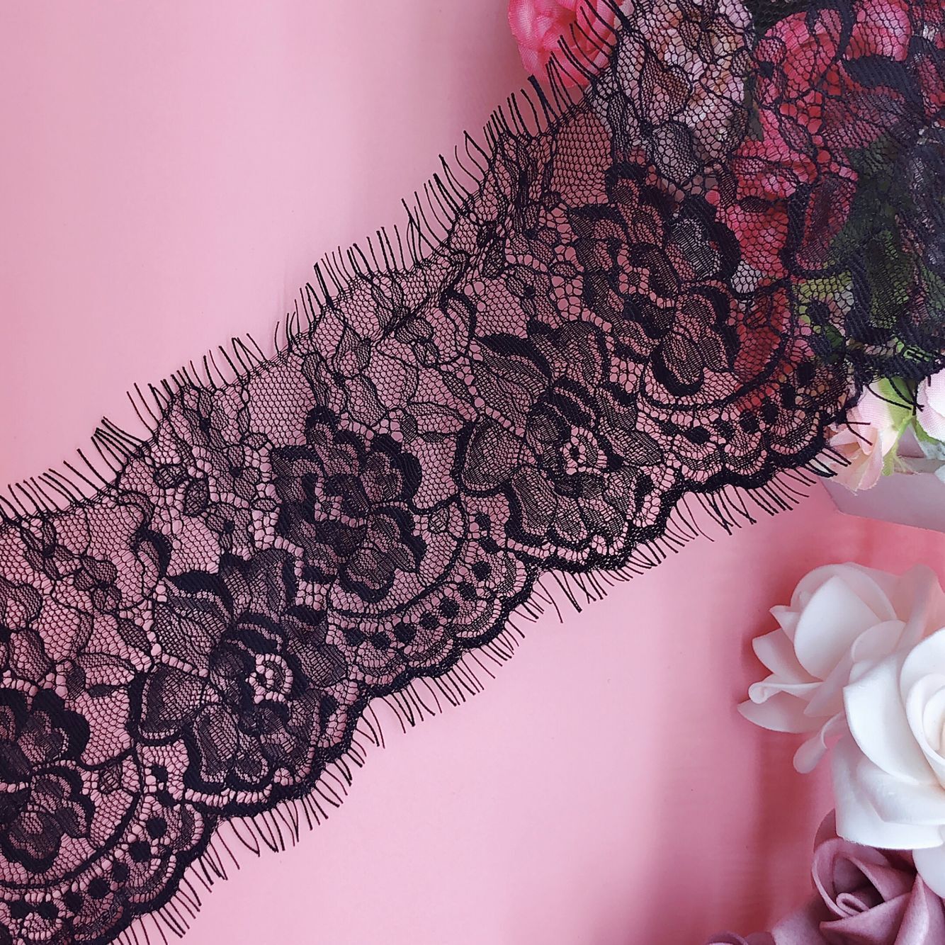 厂家直销811# 宽度10cm爆款女装蕾丝裙边服饰锦纶蕾丝睫毛花边