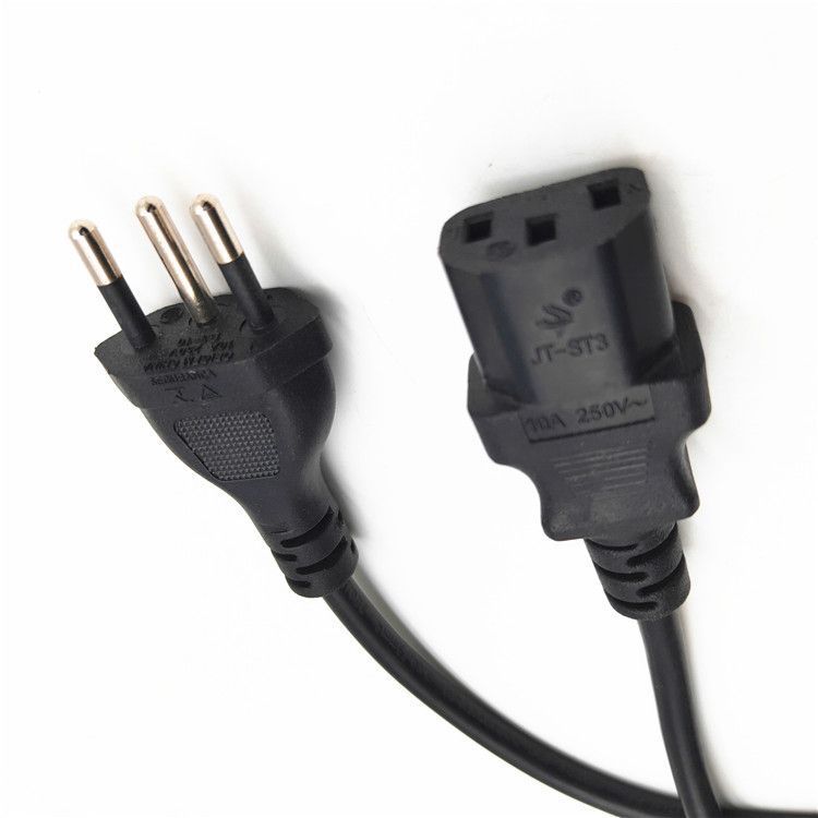 品字尾插头巴西插头电源线 巴西三芯插头电源线规格3x1mmx1.8米-阿里