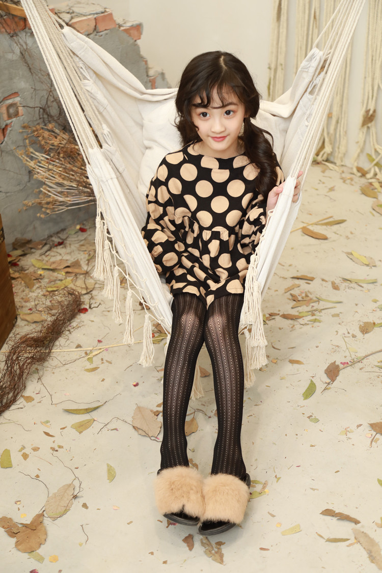 网袜儿童连袜裤女童打底裤时尚破洞牛仔裤搭配网裤同款渔网袜