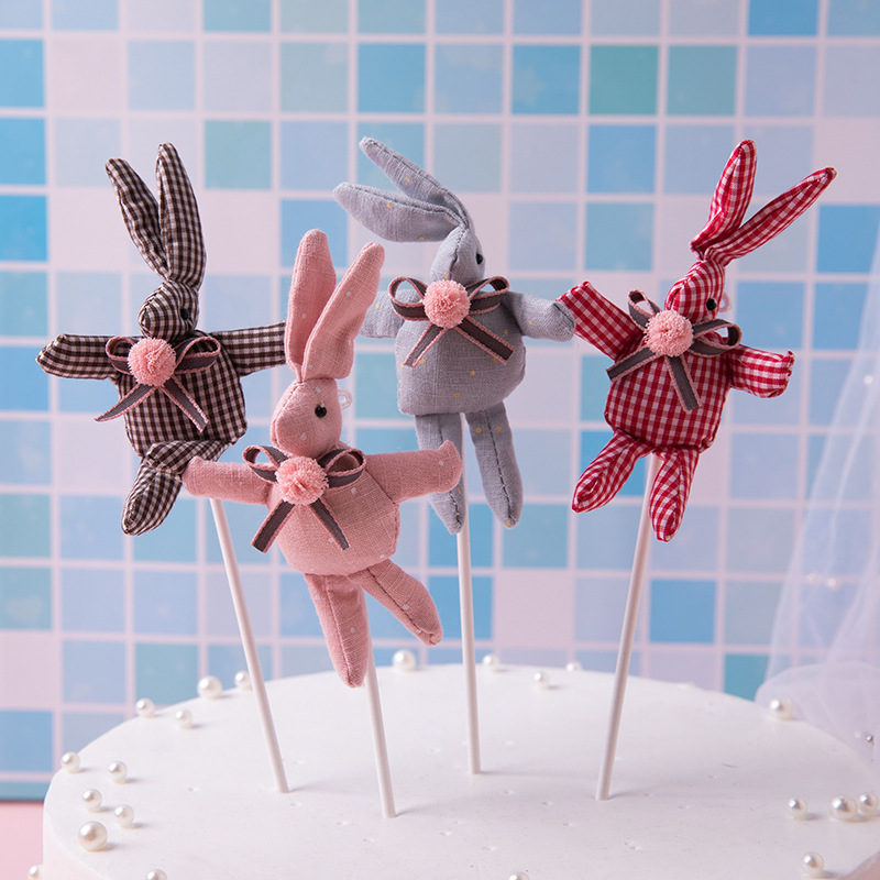 厂家直销许愿兔生日蛋糕装饰插件插牌 少女小清新摆件插件批发