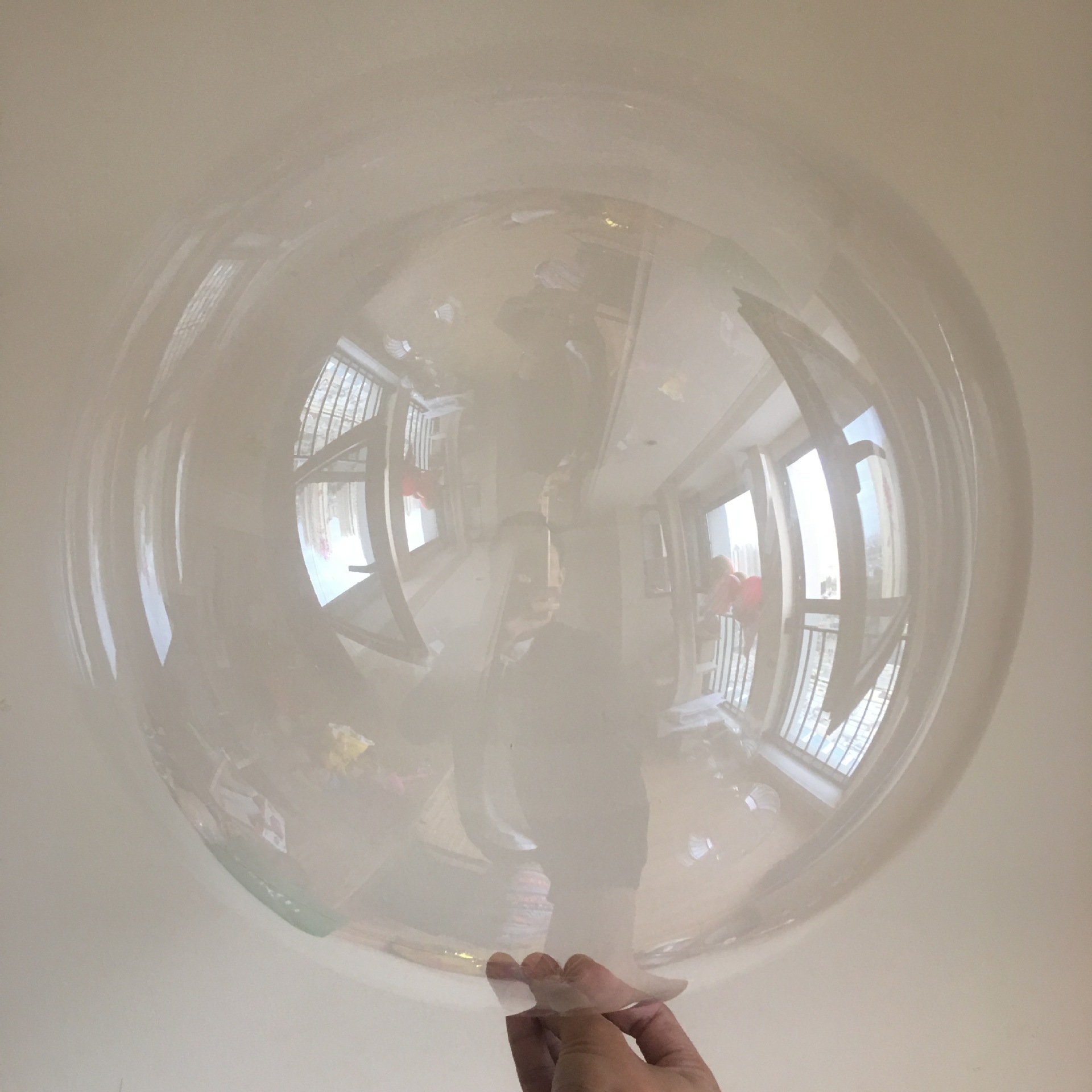 18寸免拉伸版透明波波球婚庆派对圆形波波球填充亮片羽毛气球批发