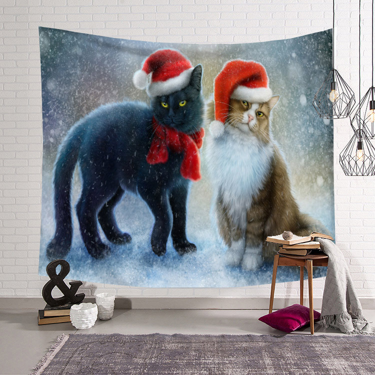 New Christmas Tapestry Printing Hanging Cloth Background Fabric Ins Wall Cloth Tapestry Foreign Trade Beach Towel Beach Blanket Wholesale