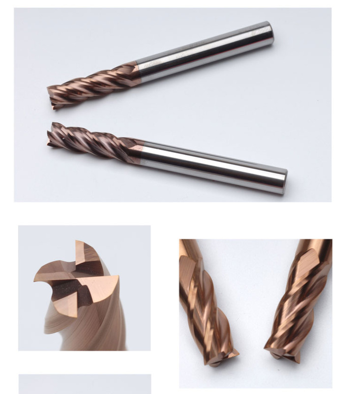55度硬质合金侧锣刀 4刃钢用平底铣刀 cnc数控直柄钨钢涂层立铣刀