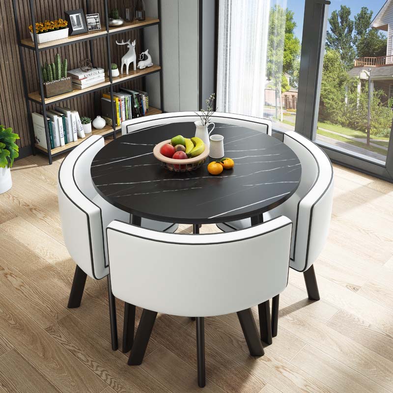 Leisure Small round Table Coffee Table One Table Four Chairs Combination Milk Tea Shop Reception Small Apartment Meeting Negotiation Office Desk and Chair