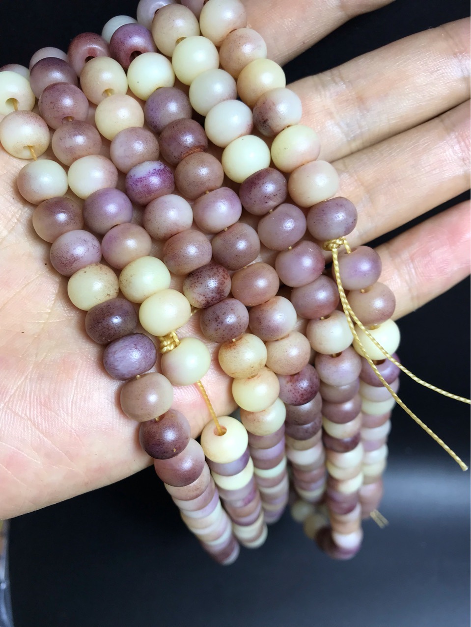 恒信半血色紫血骆驼骨佛珠108颗天然血桶珠苹果珠算盘珠价格醉低