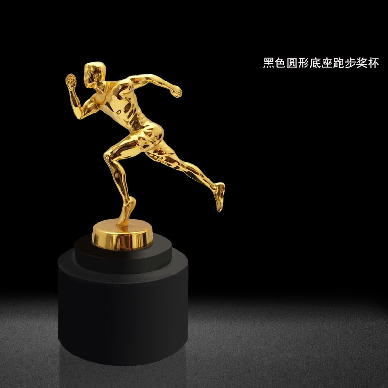 工艺品跑步金属田径人像奖杯锌铝合金压铸电镀礼品logo厂家定制