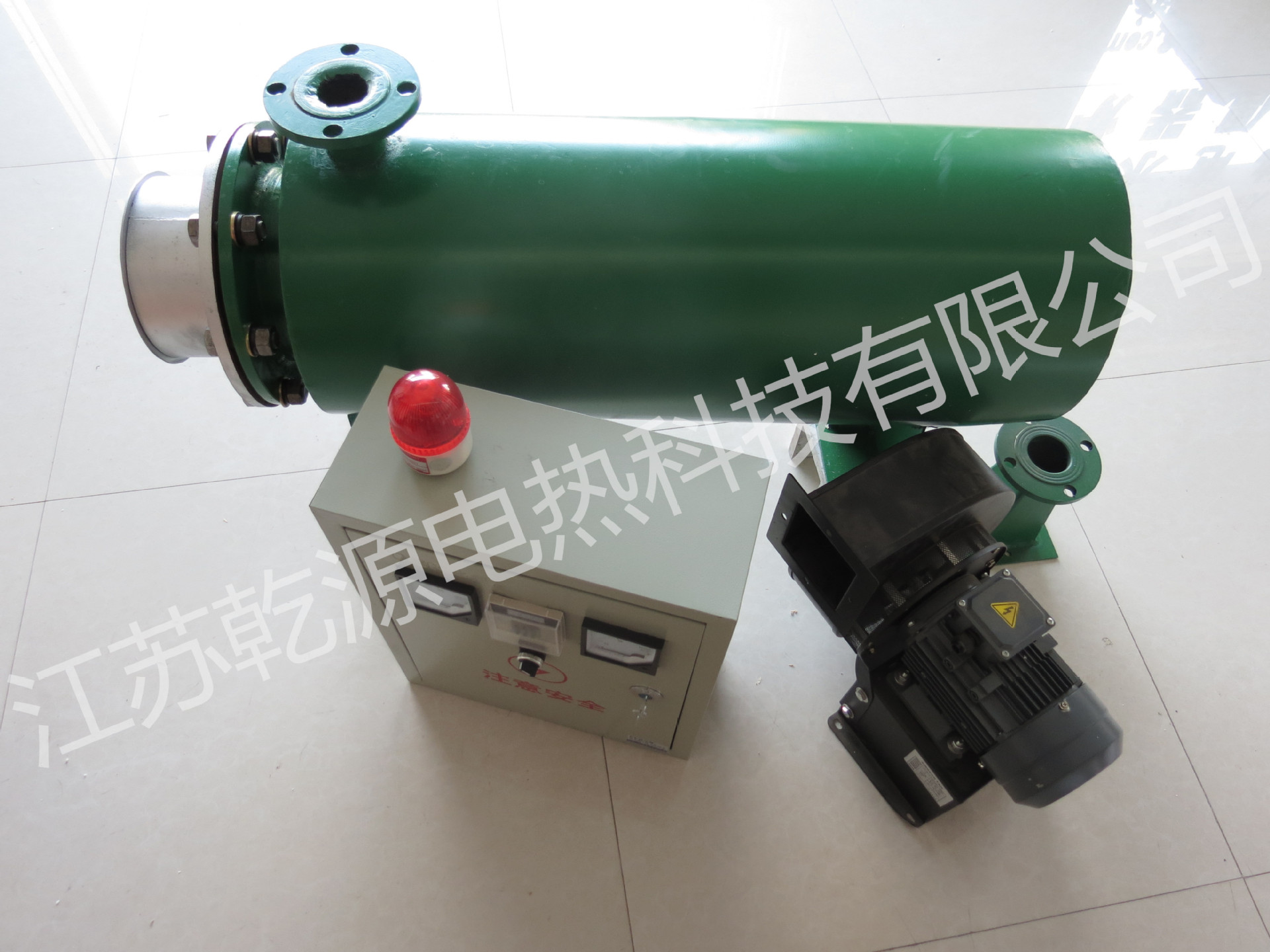 乾源电热生产熔喷布空气电加热器小型高品质管道式电加热器