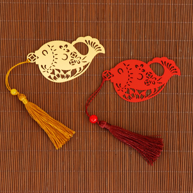 海豚吉祥书签中国风金属镂空创意礼品定制书签企业定制礼品