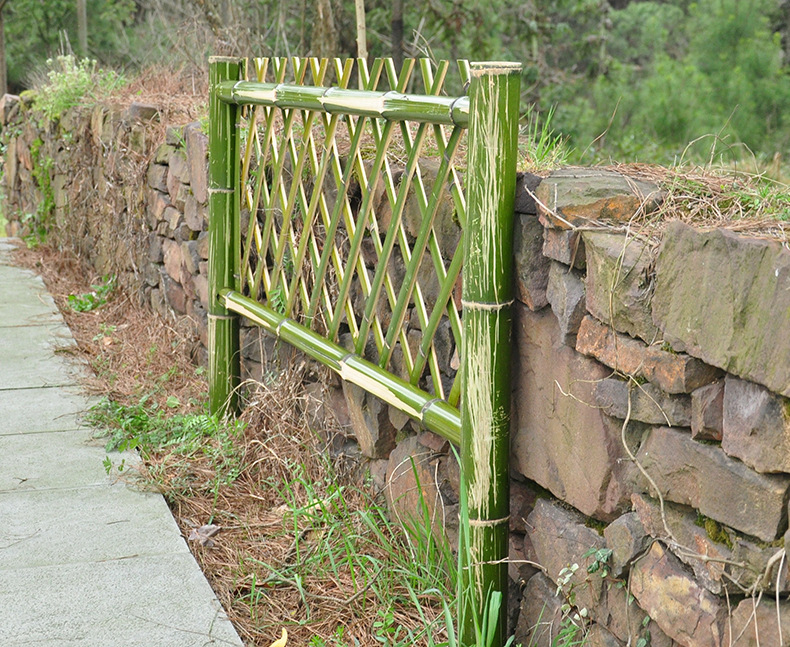 庭院围墙栅栏竹篱笆花园草坪户外实木防护栏庭院道路绿化草坪围栏