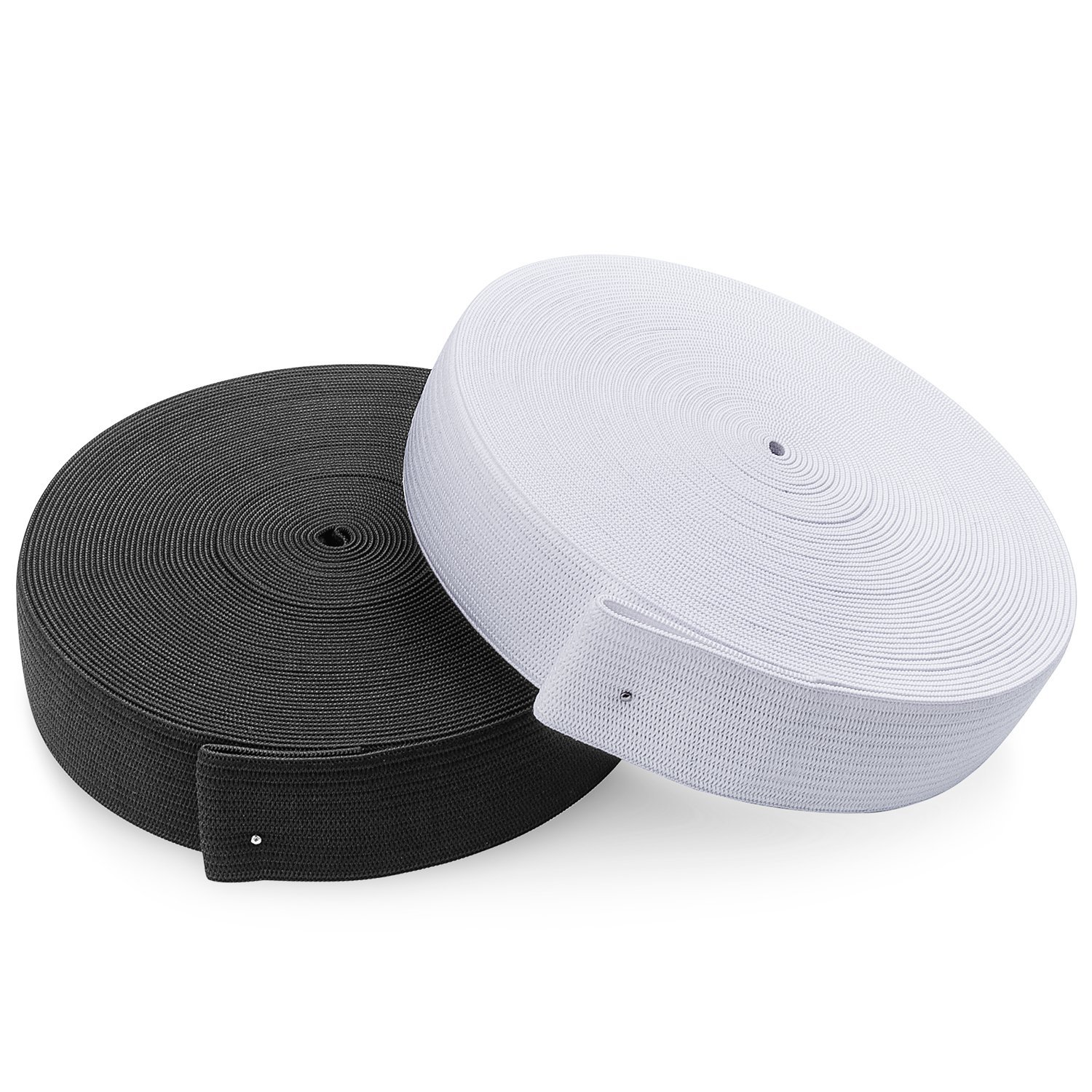 厂家现货可批发钩编黑白松紧带高弹力包边裤腰宽橡筋带勾边松紧带