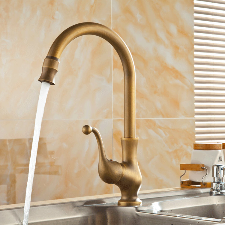 仿古铜冷热厨房水龙头万向旋转洗碗池水槽洗菜盆冷暖龙头台盆龙头