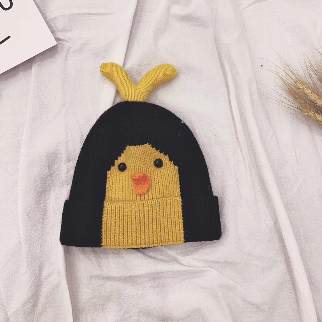 【sy小茉莉】微商代发可爱小黄鸭毛线帽东大门同款儿童针织帽