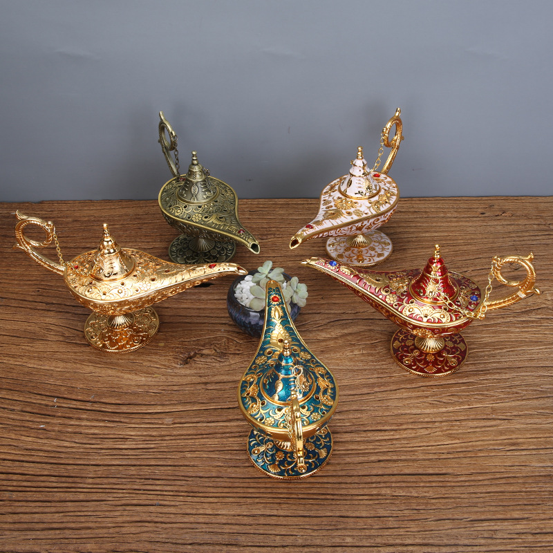 阿拉丁神灯锡器小新款欧式客厅工艺复古摆件合金创意俄罗斯许愿灯
