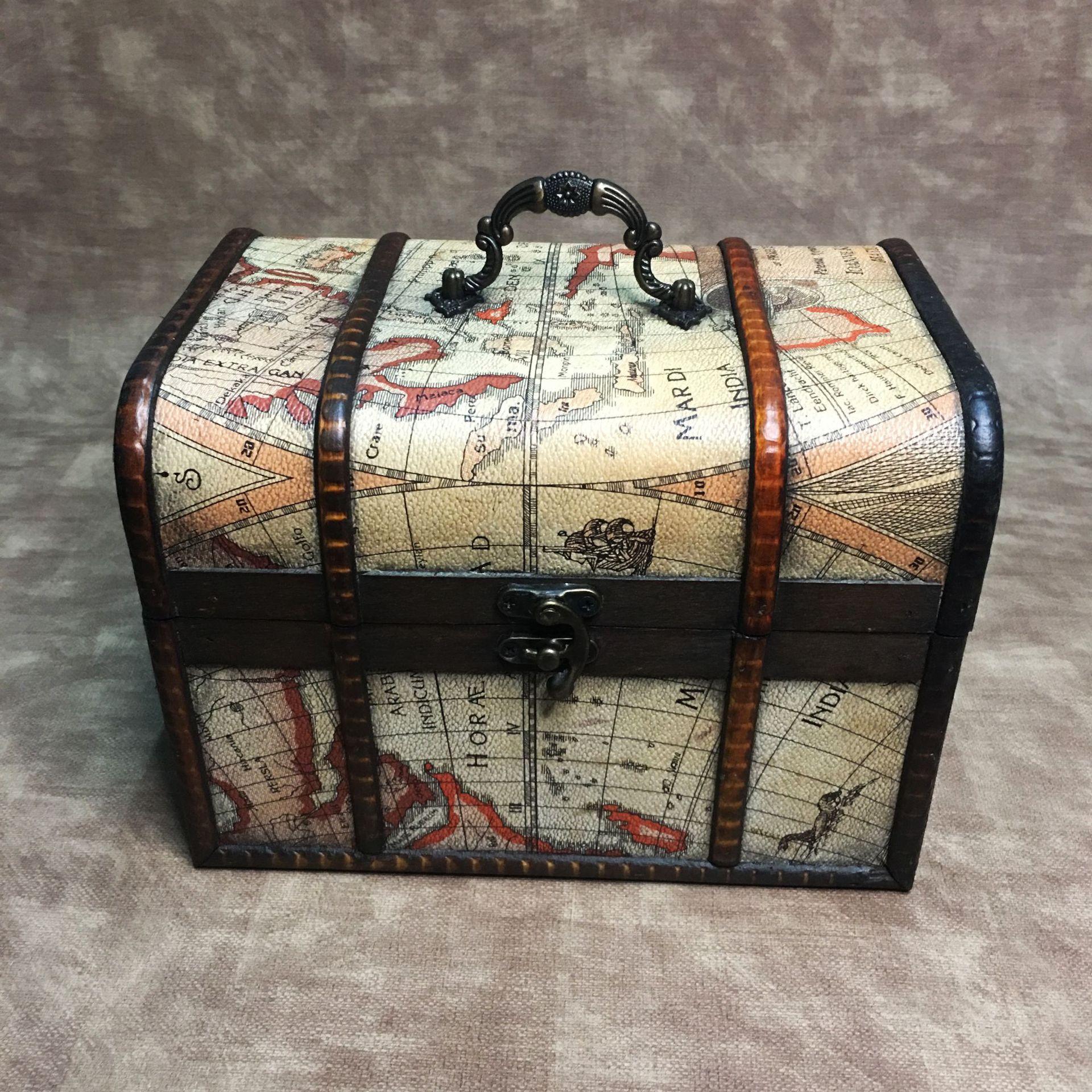 古典藏宝箱 木质工艺品 游戏盒 地图百宝箱 密室逃脱道具盒 厂家