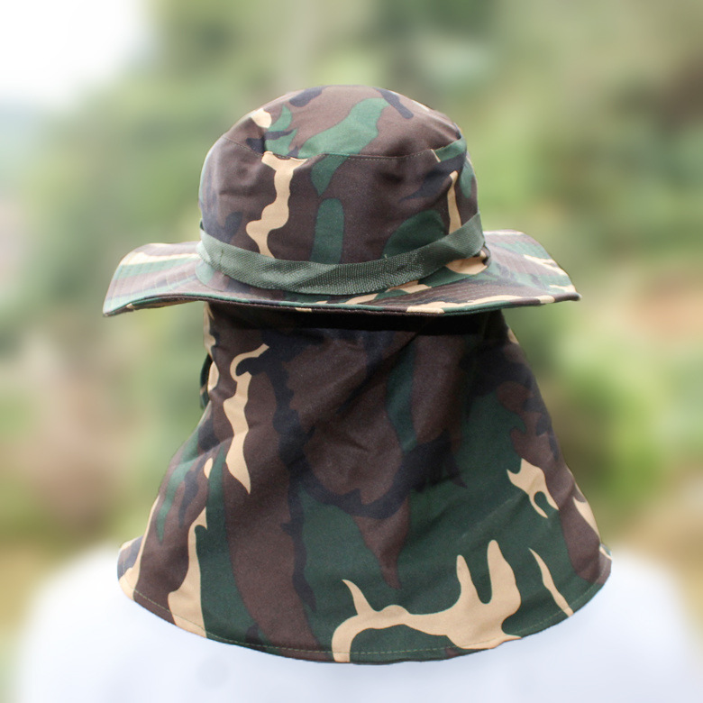 迷彩渔夫帽军帽 男士大檐奔尼帽户外遮阳帽夏天钓鱼登山帽子