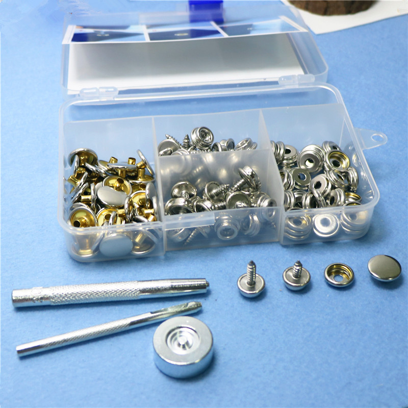 帆布扣螺丝钉固定扣10mm15mm不锈钢螺丝各20套盒装螺丝大白扣厂家