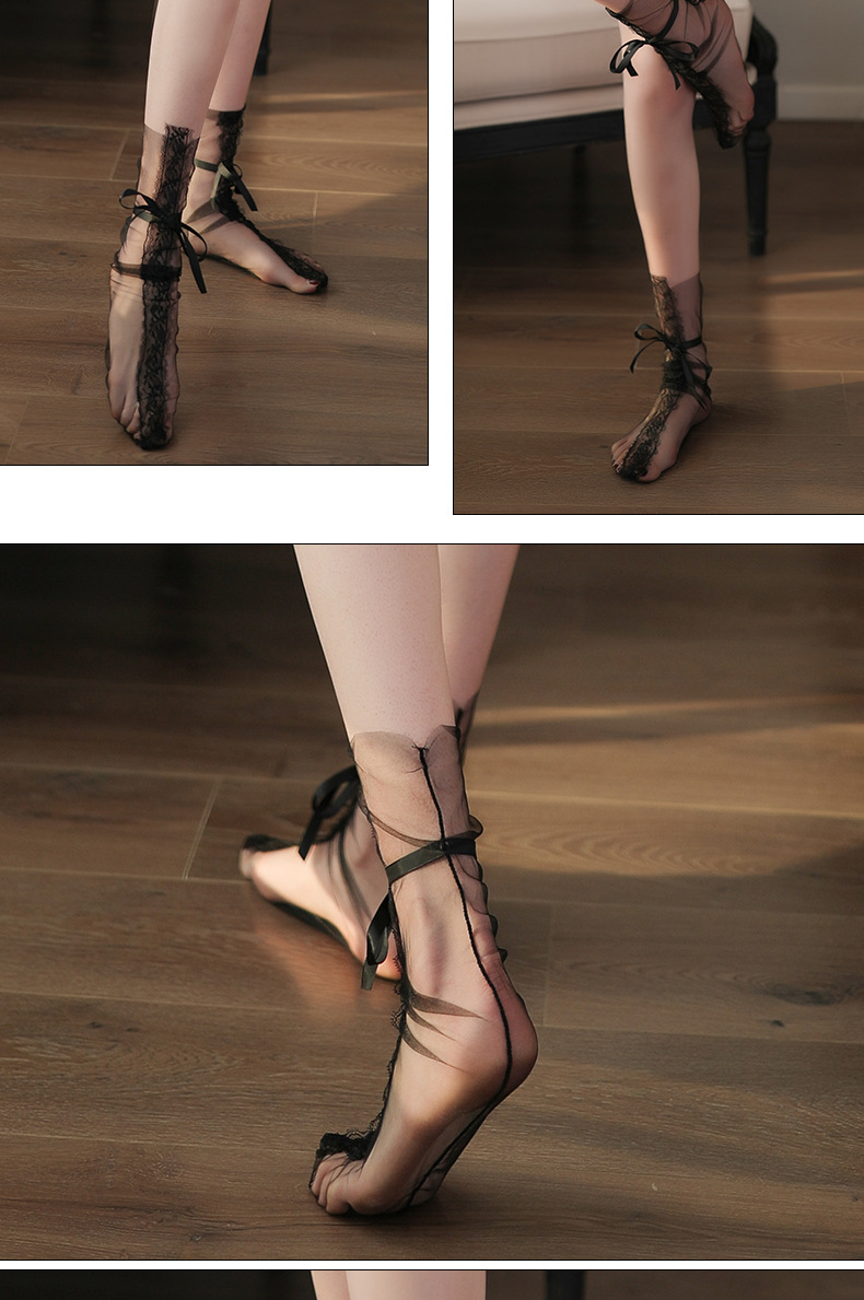 曼烟情趣内衣女式性感蕾丝网纱透视堆堆袜子配件礼品一件代发1298