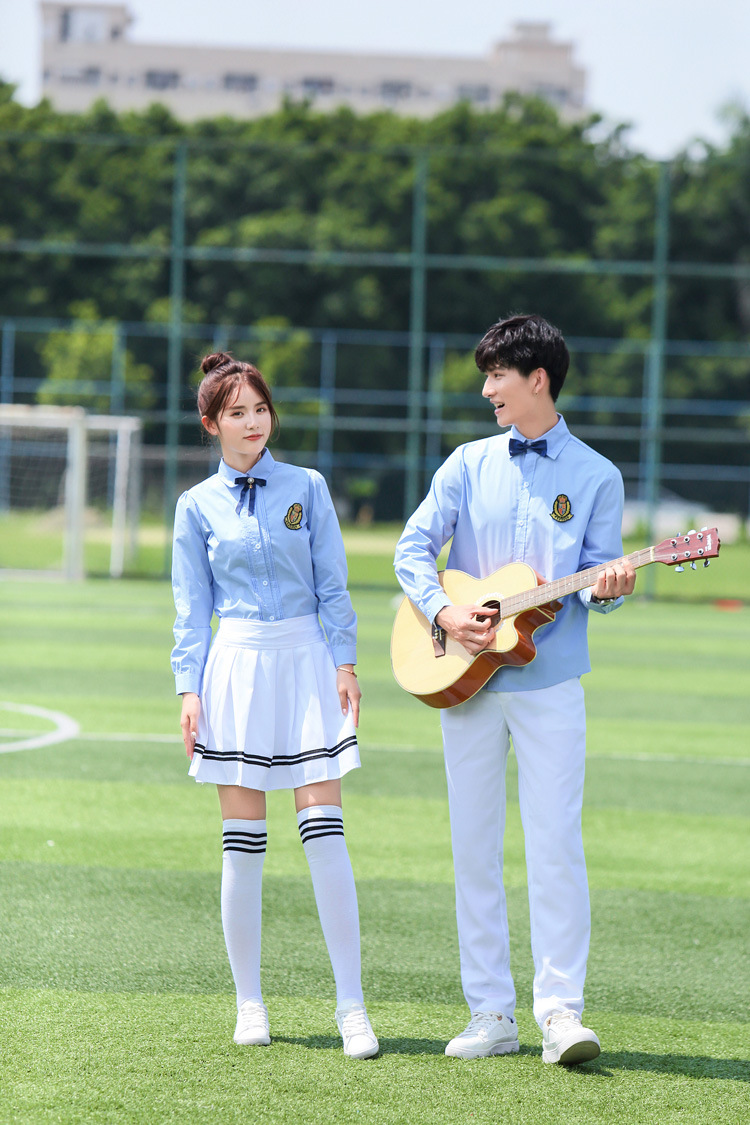 高中学生校服套装学院风韩版夏季班服情侣装校园服装女合唱演出服