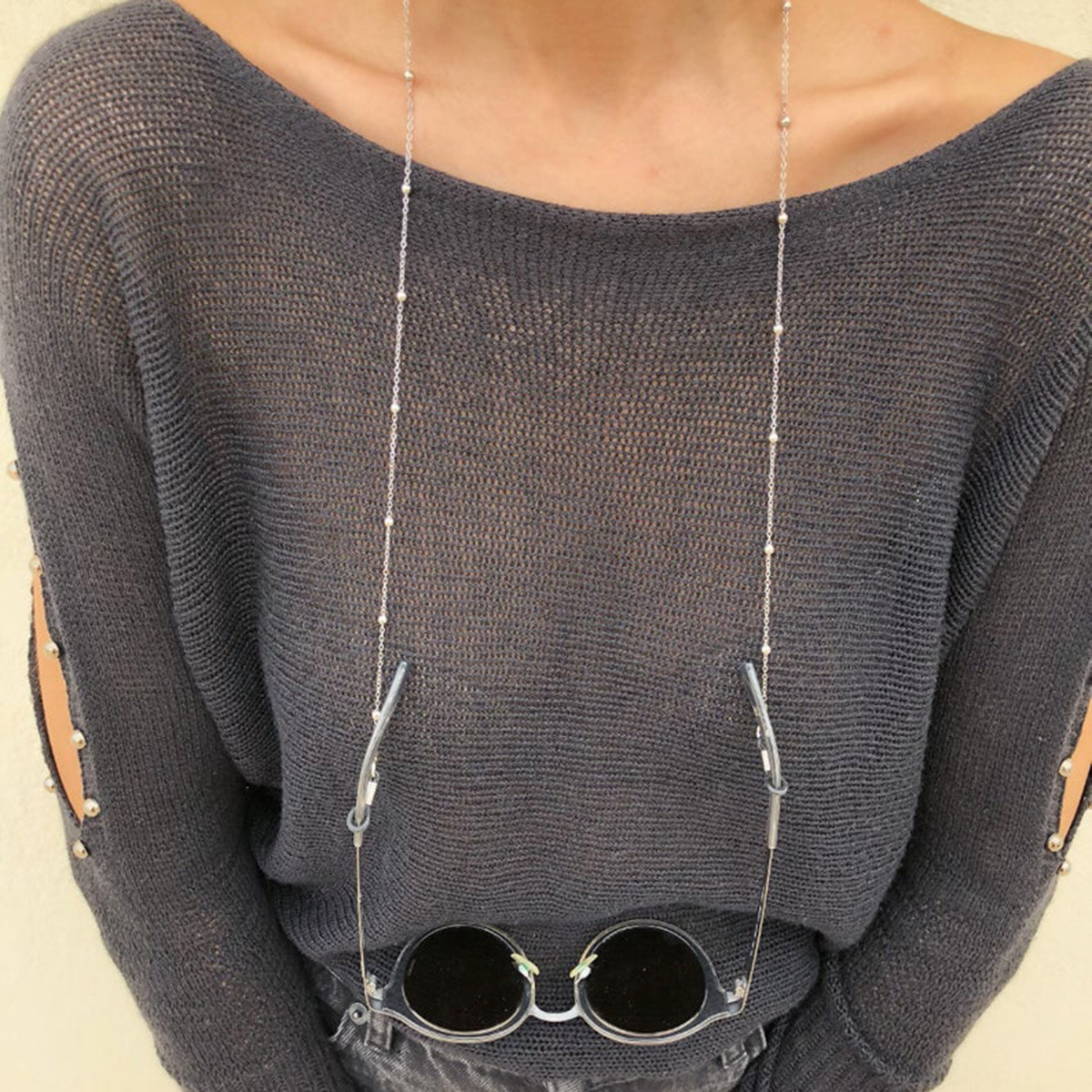 bz1334 ins时尚清新文艺圆珠眼镜链口罩绳链挂脖眼镜绳防滑链