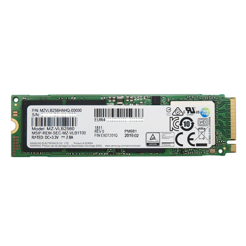 三星pm981 pcie nvme m.2 256g/512g 笔记本ssd固态硬盘适用于