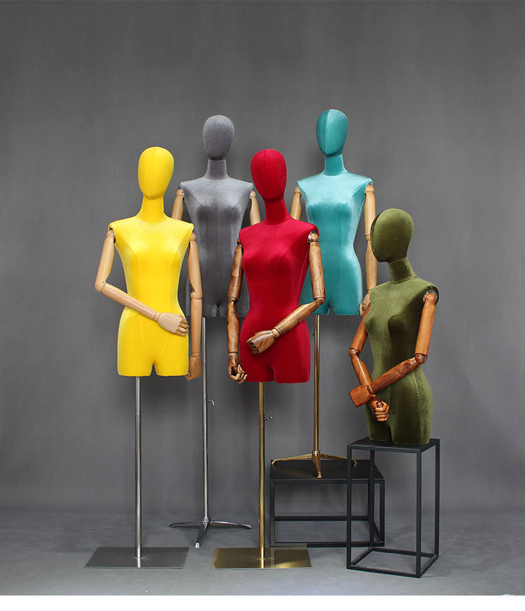 模特道具女半身丝绒包布架服装店女装橱窗婚纱假人韩版衣服模特架