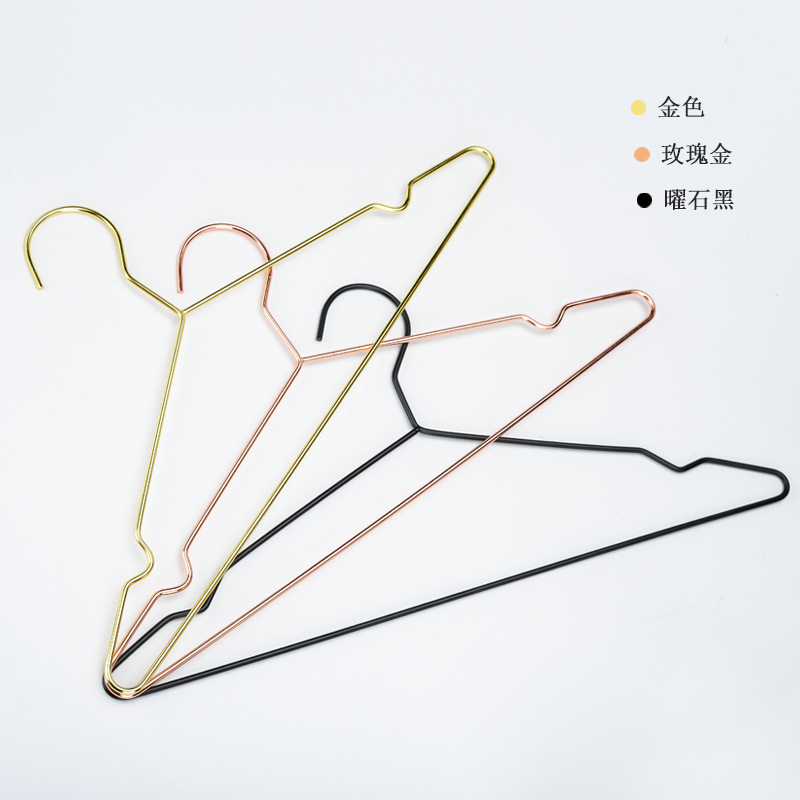 Nordic Ins Simple Style Golden Hanger Brass Clothing Store High-End Hanger Home Bedroom Drying Rack