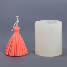 立体婚纱硅胶模具 手工蜡烛DIY材料花式蛋糕模具一件代发