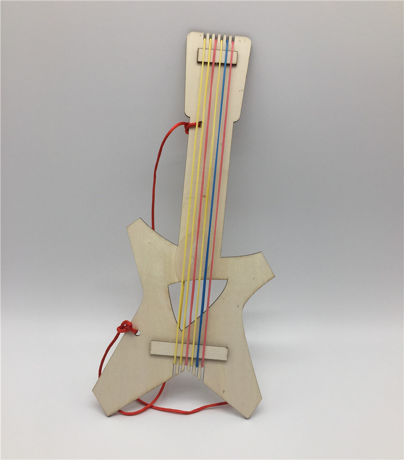 巧巧智创意木吉他 儿童手工绘画涂鸦吉他小幼儿园手工diy材料精品