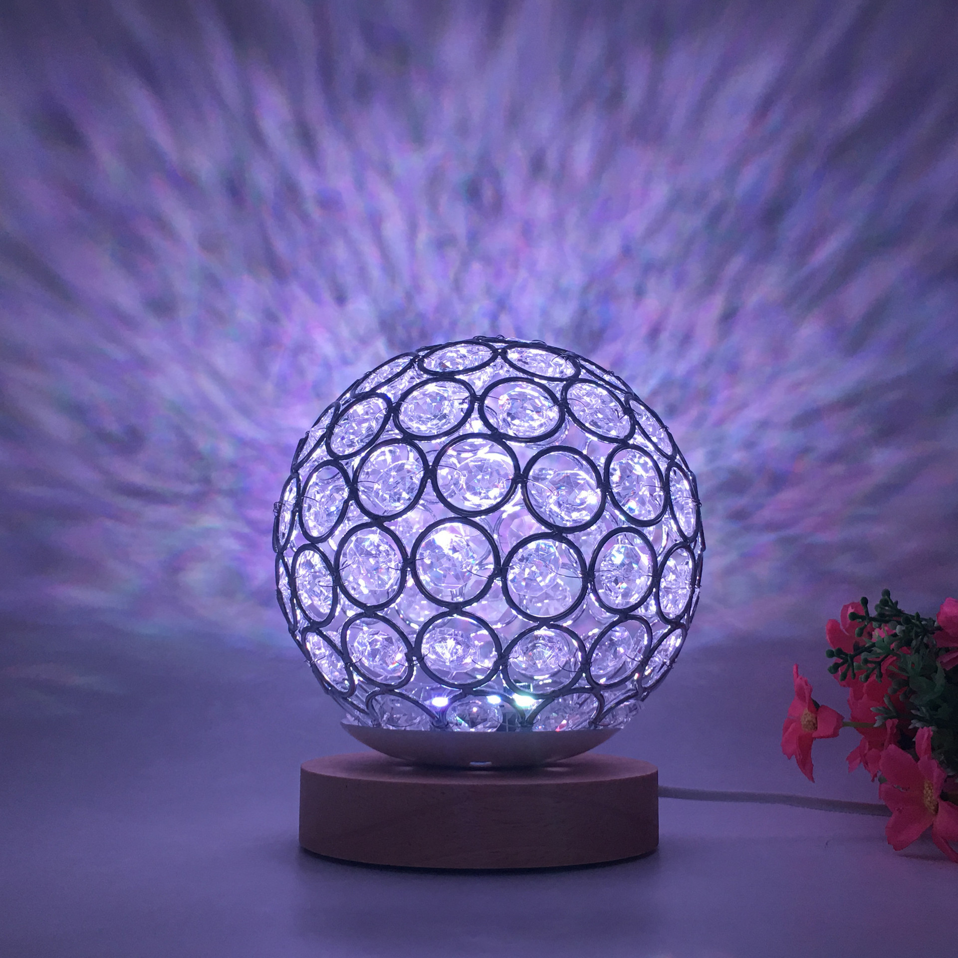 床头创意睡眠灯星空投影小夜灯生日礼物ins调光麻线遥控藤球台灯