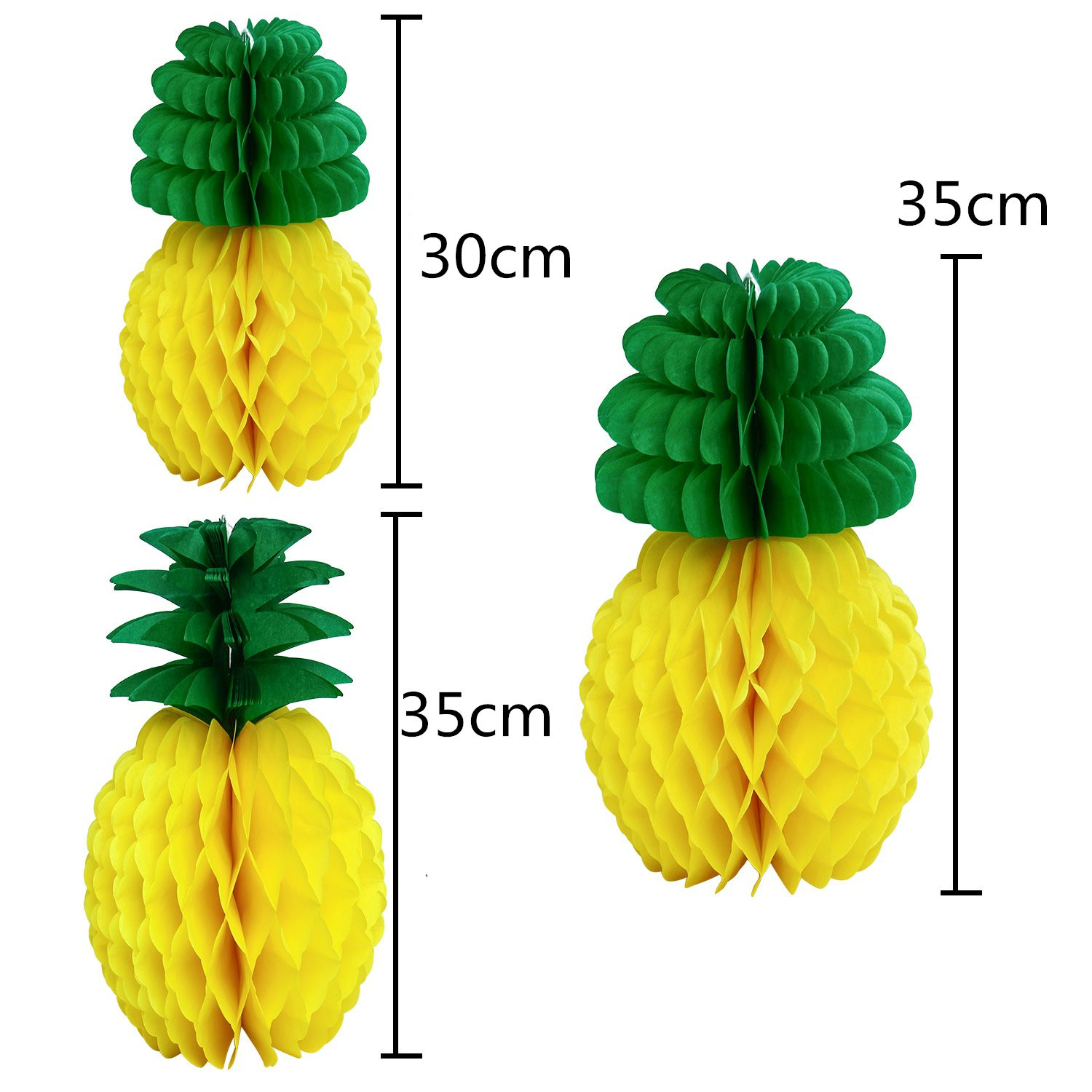 亚马逊速卖通热销新款20cm30cm35cm派对黄色纸菠萝蜂巢菠萝蜂窝球