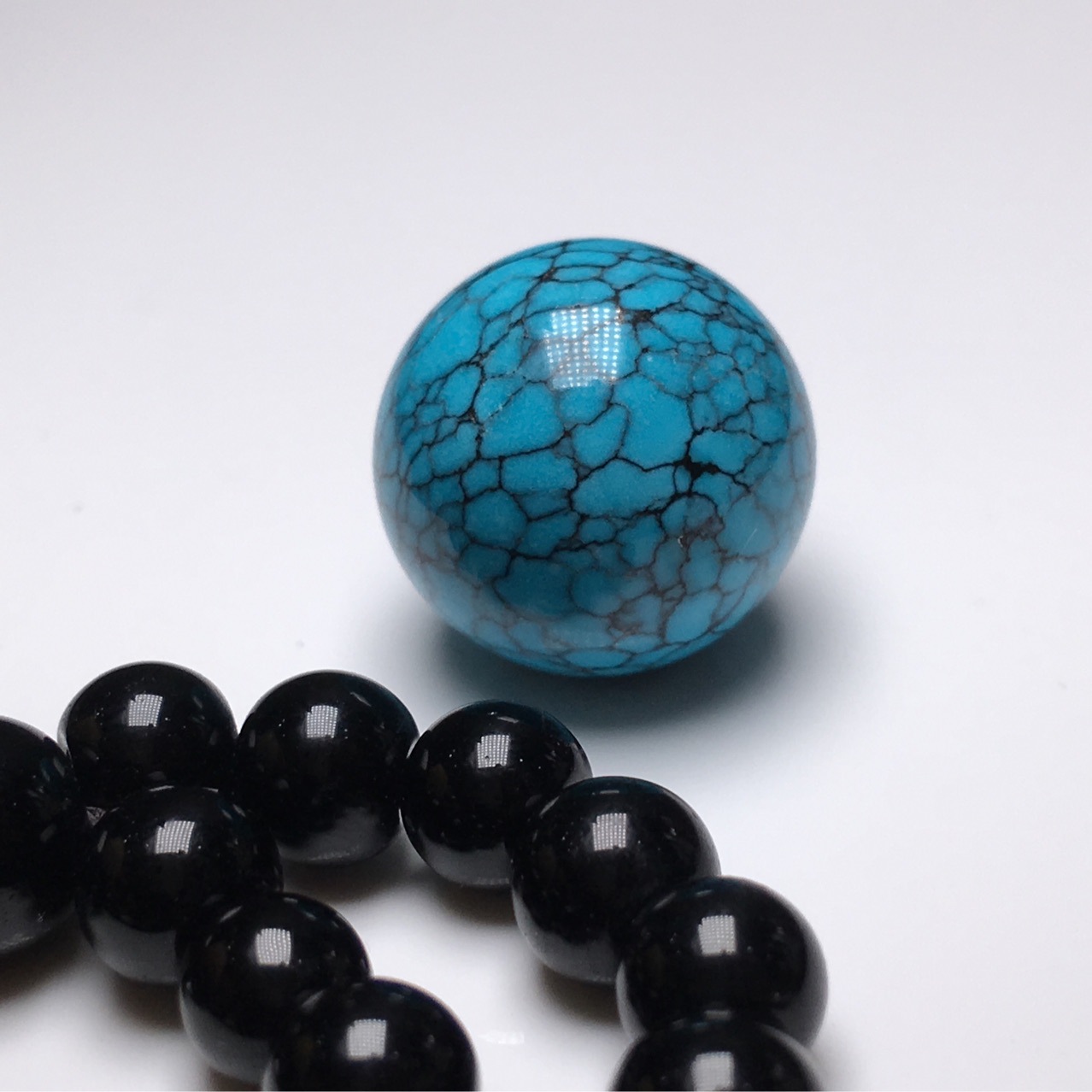 天然原矿高蓝高瓷乌蓝花绿松石圆珠 绿松石乌兰花平安扣饰品 厂家