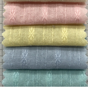 全棉提花衬衣面料梭织纱罗提花条纹砂洗棉布春夏纯棉染色布