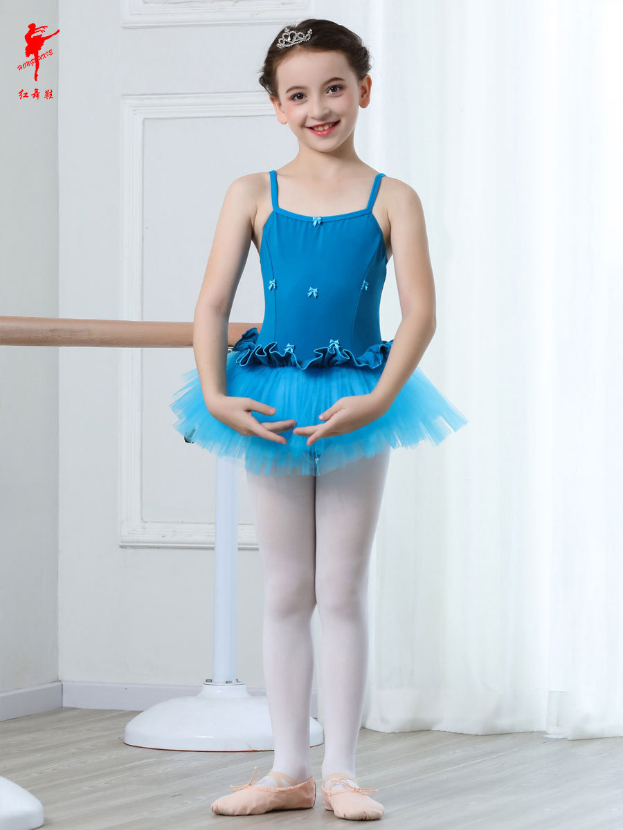 儿童体操服吊带花边纱裙体操芭蕾舞裙连体服女童考级61131批发