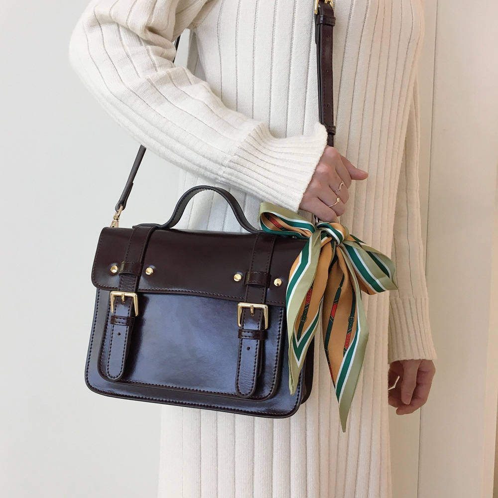 东大门新品丝巾女chic尖角菱形小丝巾双面绑包细窄装饰百搭小围巾