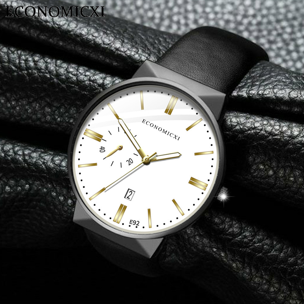 economicxi新概念手表男士多功能韩版石英表时尚防水光休闲学生