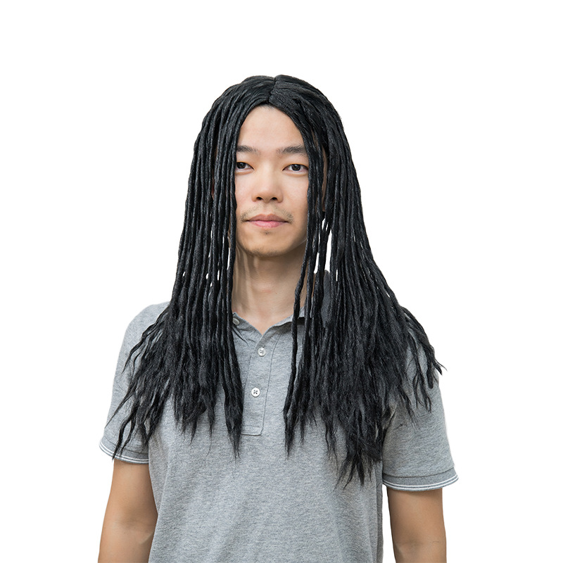 外贸厂家批发非洲雷鬼脏辫手扭辫cosplay派对舞会假发男头套