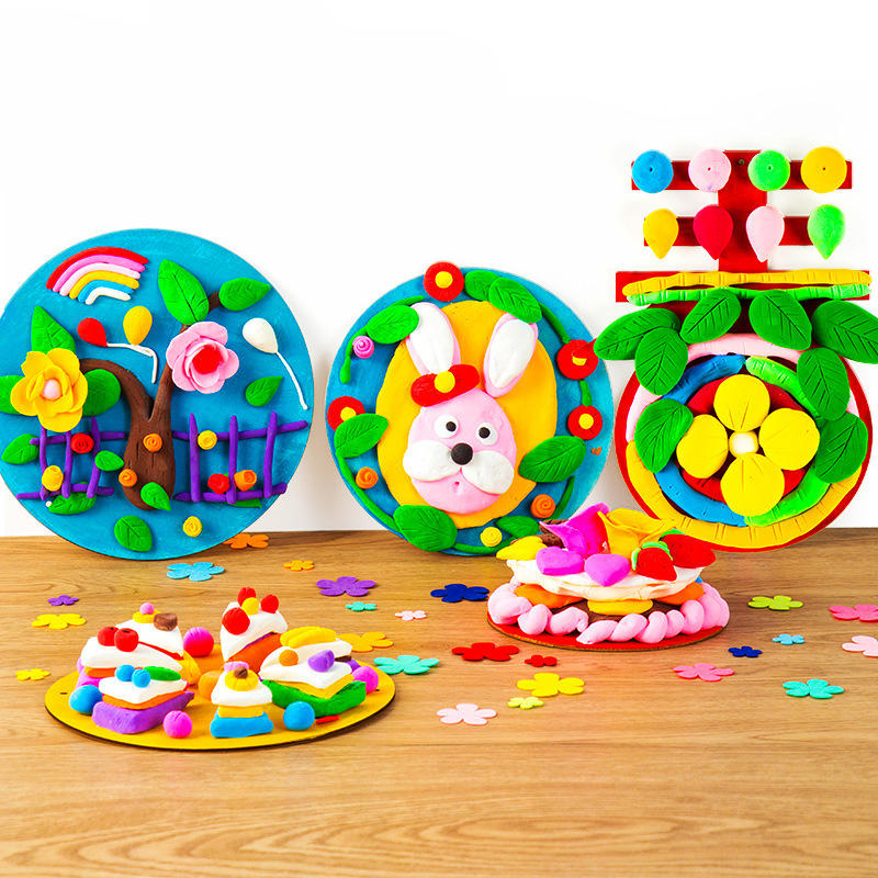 木质白胚春字福字圆形挂件幼儿园新年手工diy制作粘土雪花泥模具