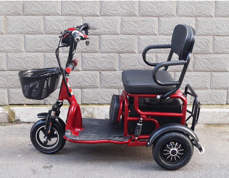 双人老年休闲电动三轮车代步车折叠电动车成人 能带孩子 亲子车