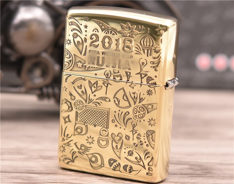 zippo 纯铜世界杯