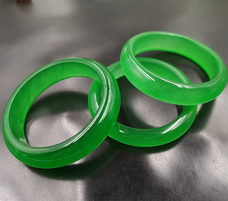 老玉匠 冰种翠绿色马来玉手镯 女款全绿色玉手镯 镯子-阿里巴巴