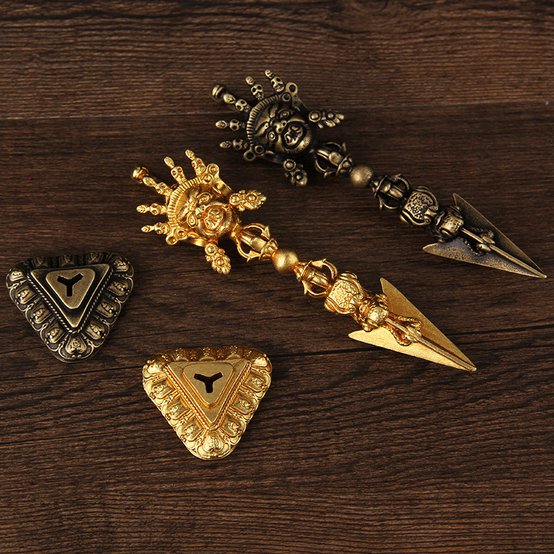 藏式佛教密宗尼泊尔合金文殊菩萨智慧宝剑摆件法器金刚杵带底座