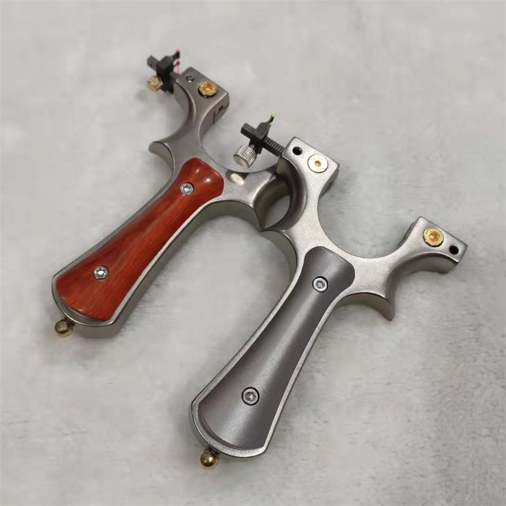 新款星神不锈钢数控免绑扁皮传奇精准户外弹弓批发 传奇蓝20弹弓